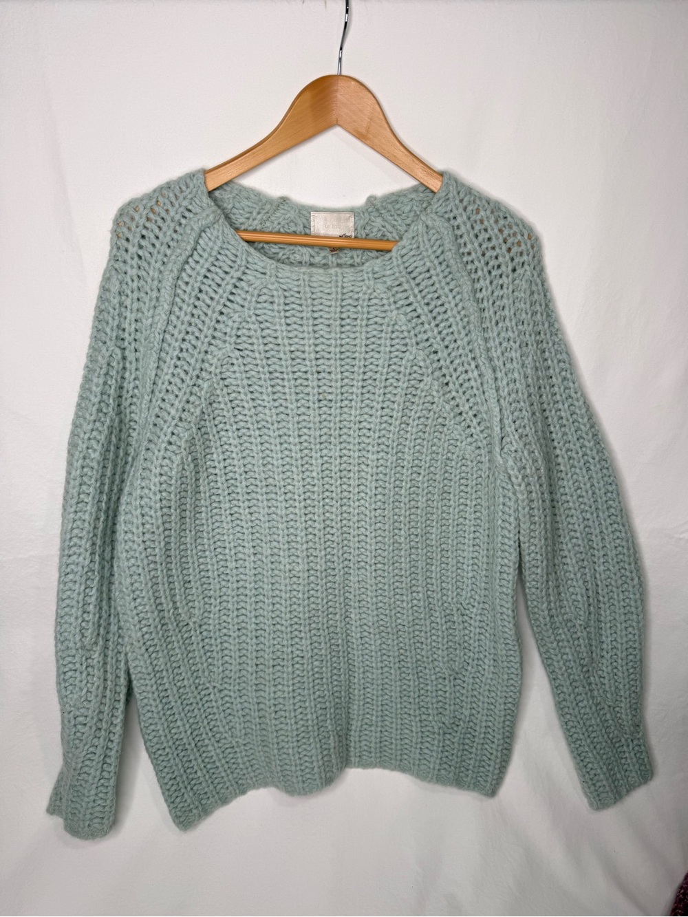 Le Fou Wilfred Sweater S Blue Alpaca Wool Chunky Knit Oversized Aritzia